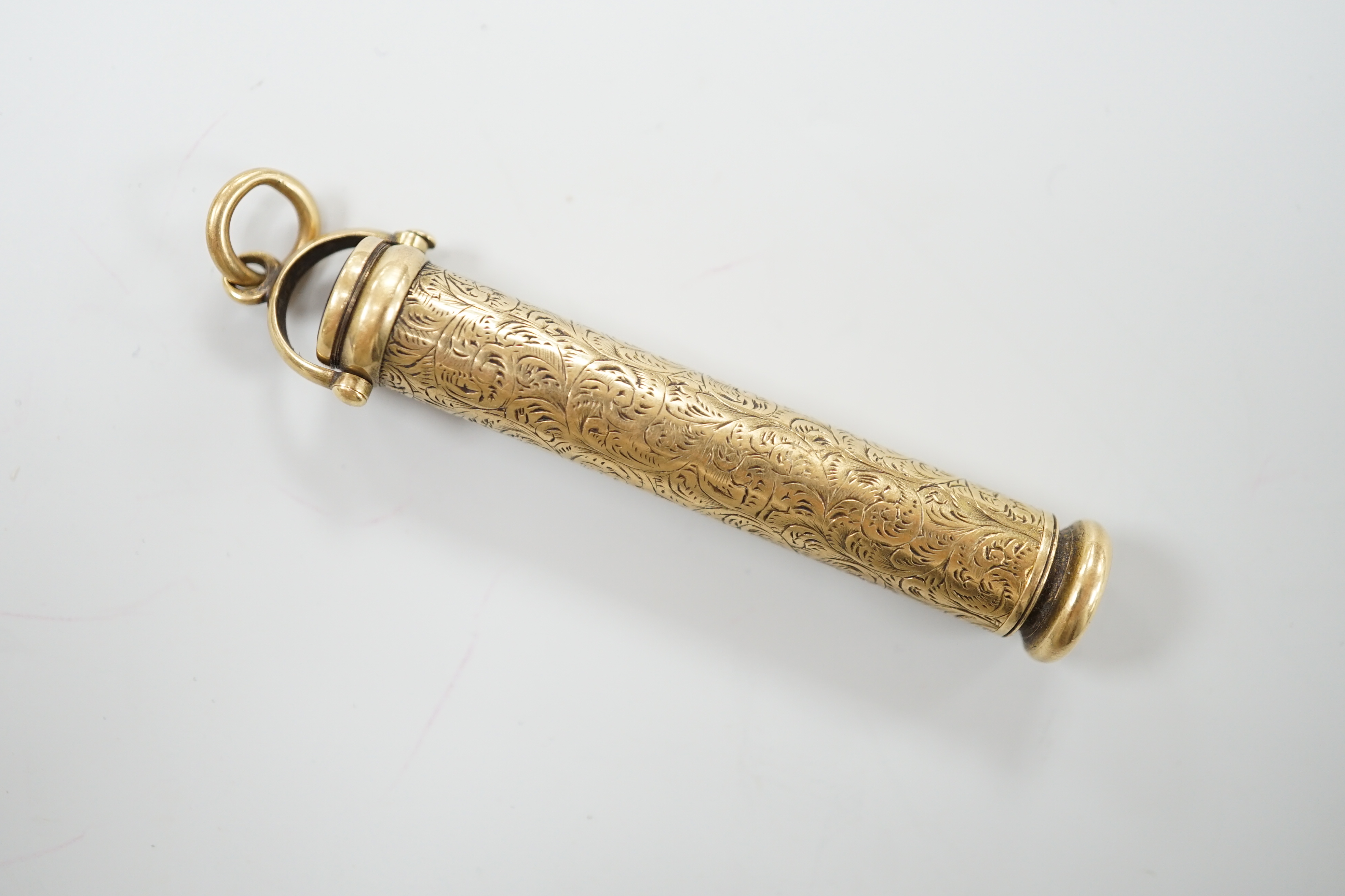 A S. Mordan gold overlaid telescopic pencil